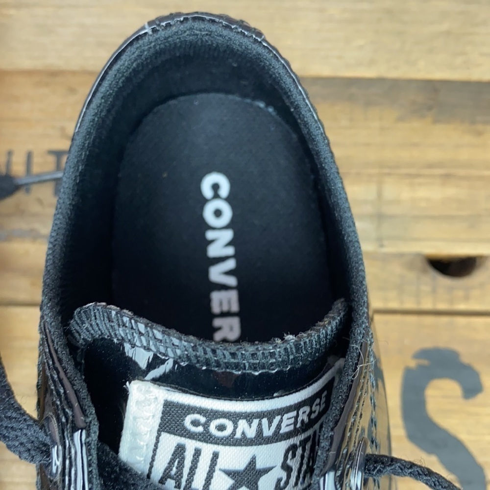 Black Patent Leather Converse Shoes (Size 2) - Picture 12 of 16